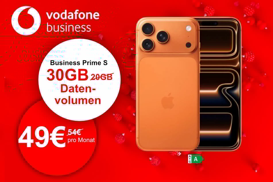 Das iPhone 17 Pro im Business Prime S Tarif für einmalig 395,71 statt 495,71 Euro.