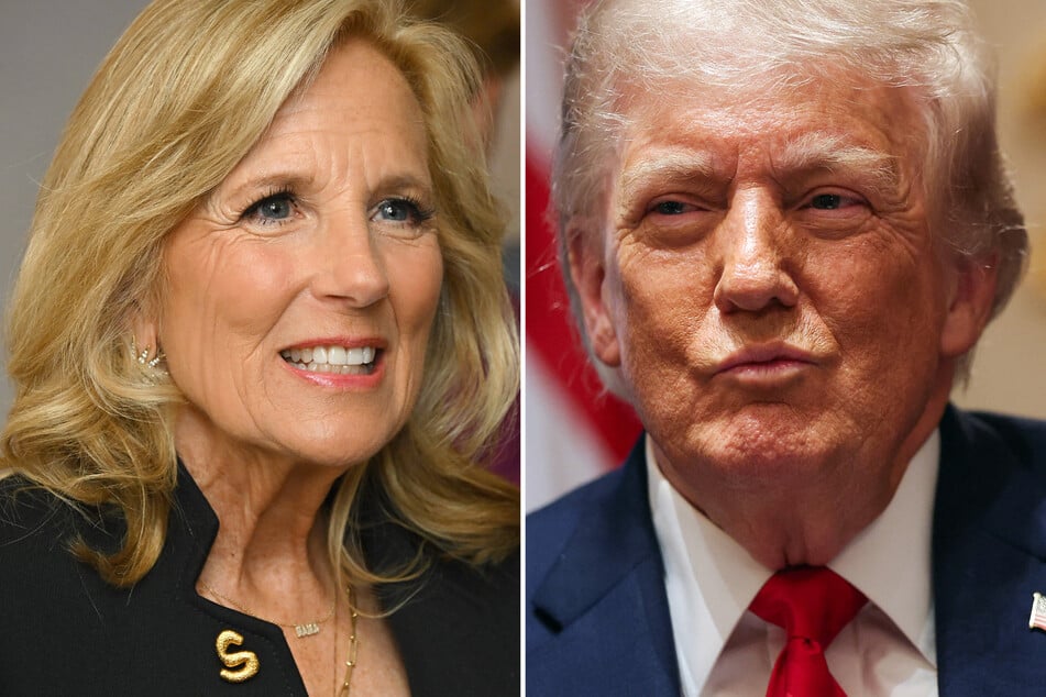 President Trump (r.) trolled Jill Biden over the former first lady's recent admissions about the 2024 presidential debate.
