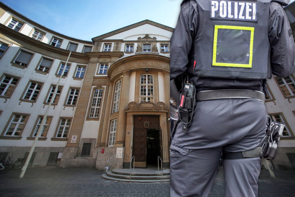 Fotomontage: Der Prozess gegen den Kriminalhauptkommissar begann am Montag vor dem Landgericht in Frankfurt (Symbolfoto).