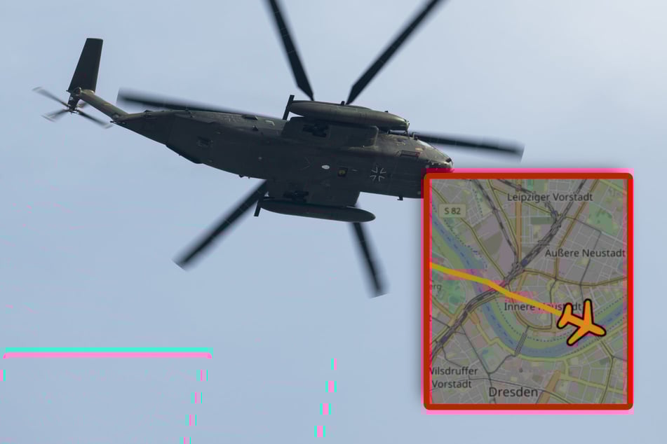 Dresden: Mächtiger Lärm: Militär-Maschine donnert im Tiefflug über Dresden hinweg