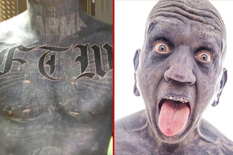 Lucky Diamond Rich is the most tattooed man in the whole world.