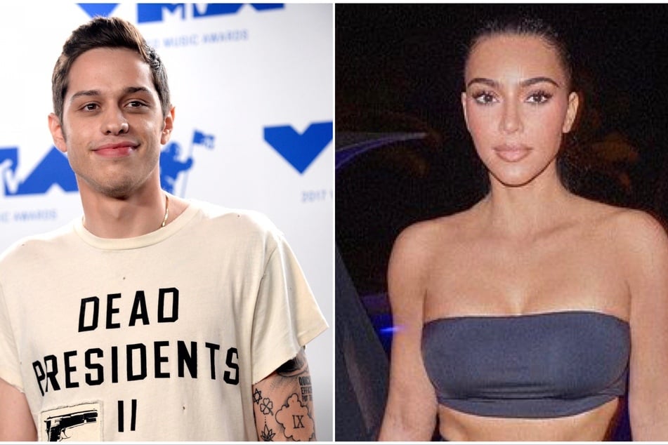 Pete Davidson and Kim Kardashian first kissed on the set of Saturday Night live.