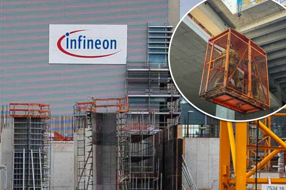 Dresden: Schwerer Unfall auf Infineon-Baustelle! Hubarbeitsbühne kippt um