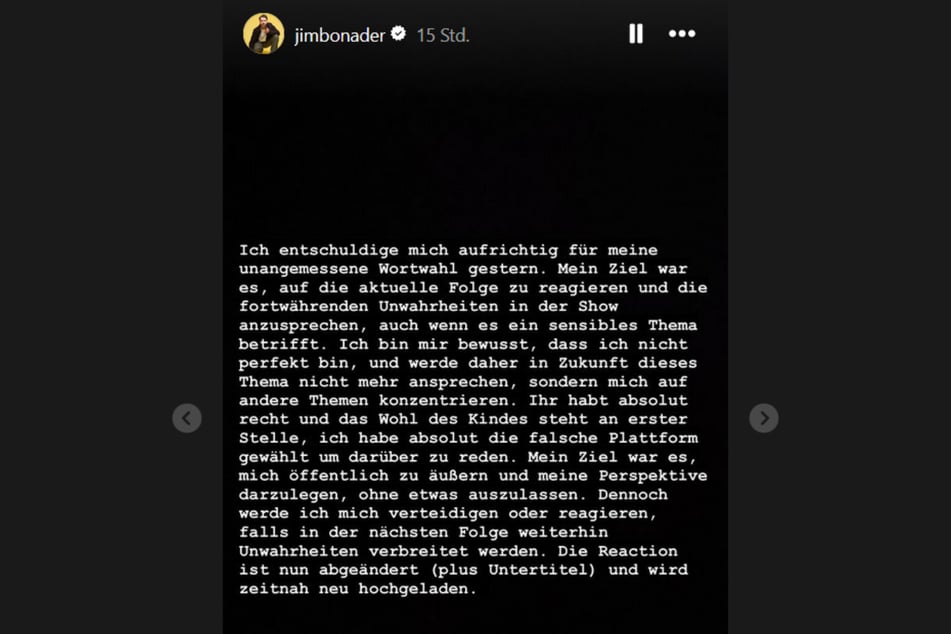 In seiner Instagram-Story ruderte Jimi Blue Ochsenknecht nun zurück.