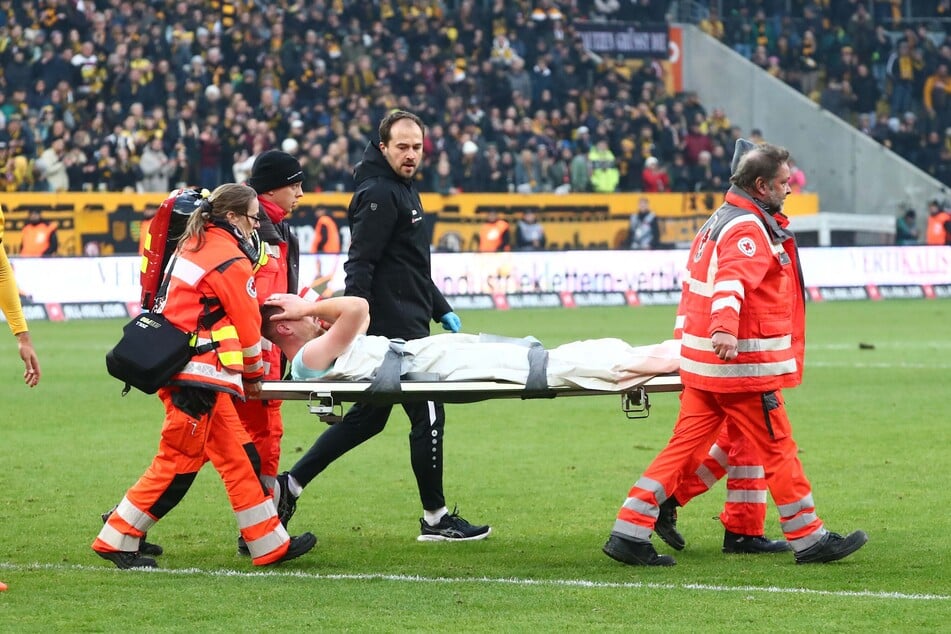 Lennart Grill (26) verletzte sich gegen Düsseldorf schwer am rechten Knie. Jetzt sucht Dynamo eine neue Nummer eins.