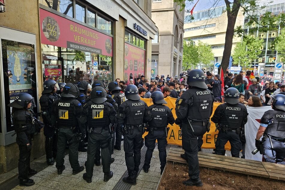 Eine Demonstration am 1. Mai hielt die Stuttgarter Polizei in Atem.