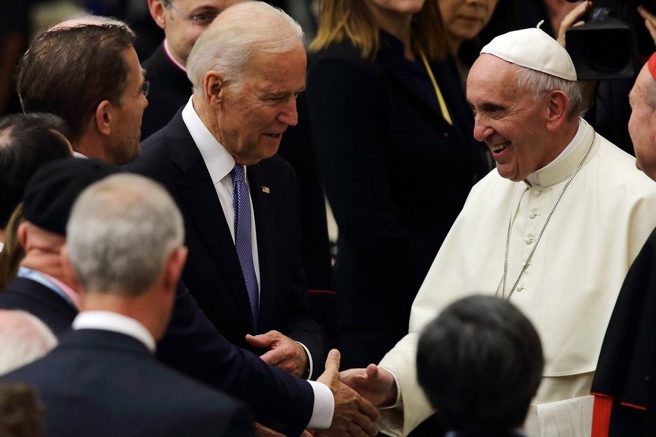 Then-Vice president Biden meeting Pope Francis in 2016.
