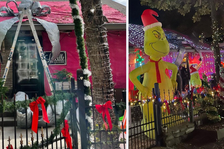 Lucille Patio Lounge not only has festive lights and traditional Christmas decor, they also have several inflatables of several characters from classic Christmas films.