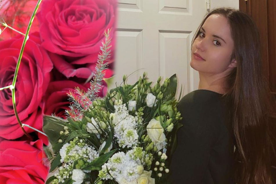 Davina Geiss (17) postete zum Valentinstag einen Strauß roter Rosen. Jetzt verdichten sich die Gerüchte um eine mögliche Liebesbeziehung der Millionärstochter. (Fotomontage)