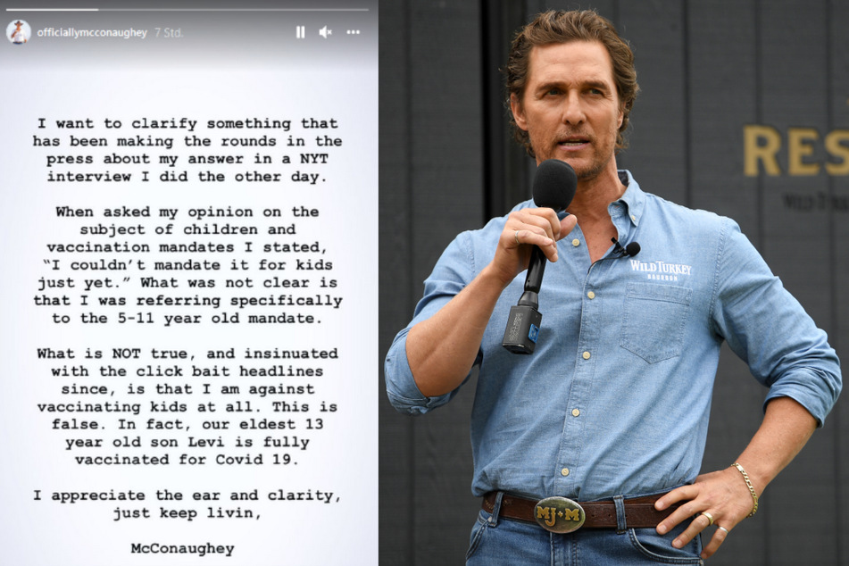 Nach herber Kritik wollte Matthew McConaughey (52) die Öffentlichkeit mit diesem Statement beschwichtigen.