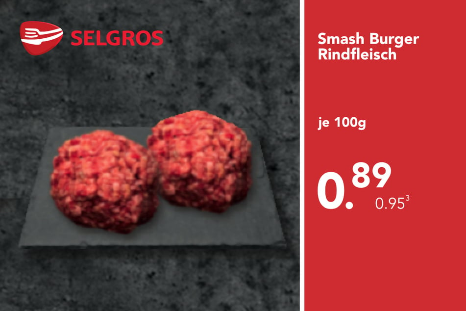 Smash Burger Rindfleisch
für nur 0,89 Euro je 100g.³