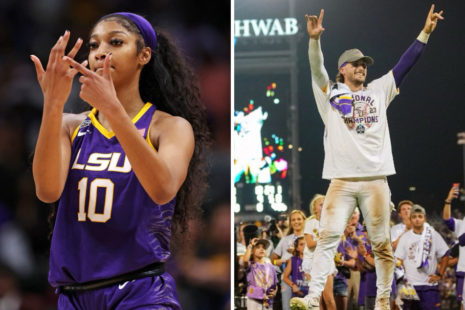 LSU hooper Angel Reese had a big reaction to Dylan Crews doing her "ring me" celebration at the Tigers' huge national championship victory.
