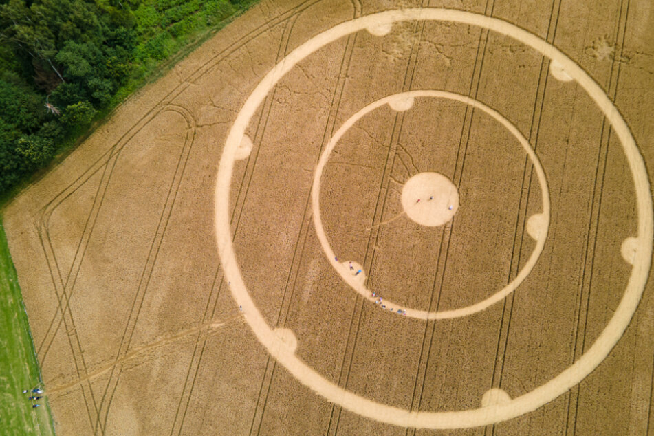 Die Kornkreise wurden am Wochenende entdeckt in einem Weizenfeld bei Gauting entdeckt.