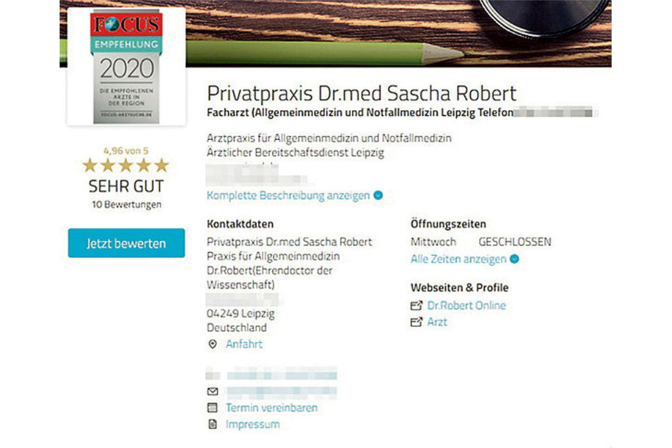 Im Netz warb der Fake-Mediziner für seine Privatpraxis.