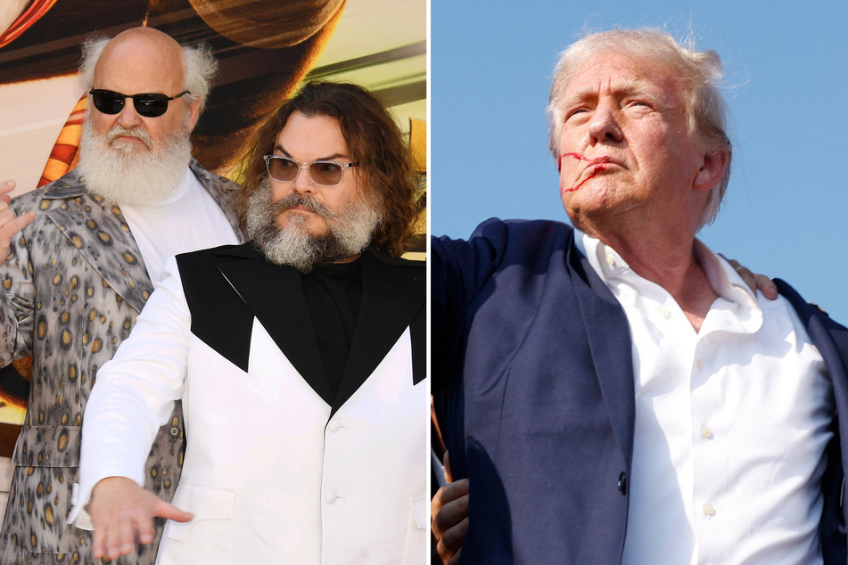 Rock duo Tenacious D canceled tour dates following controversial onstage comments linked to the attempted (r.) assassination of Donald Trump.