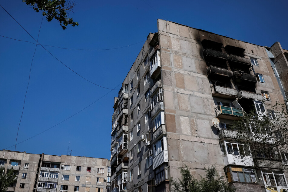 A view shows damaged residential buildings in the town of Toretsk, amid Russia's attack on Ukraine, near a front line in Donetsk region, Ukraine July 3, 2024.