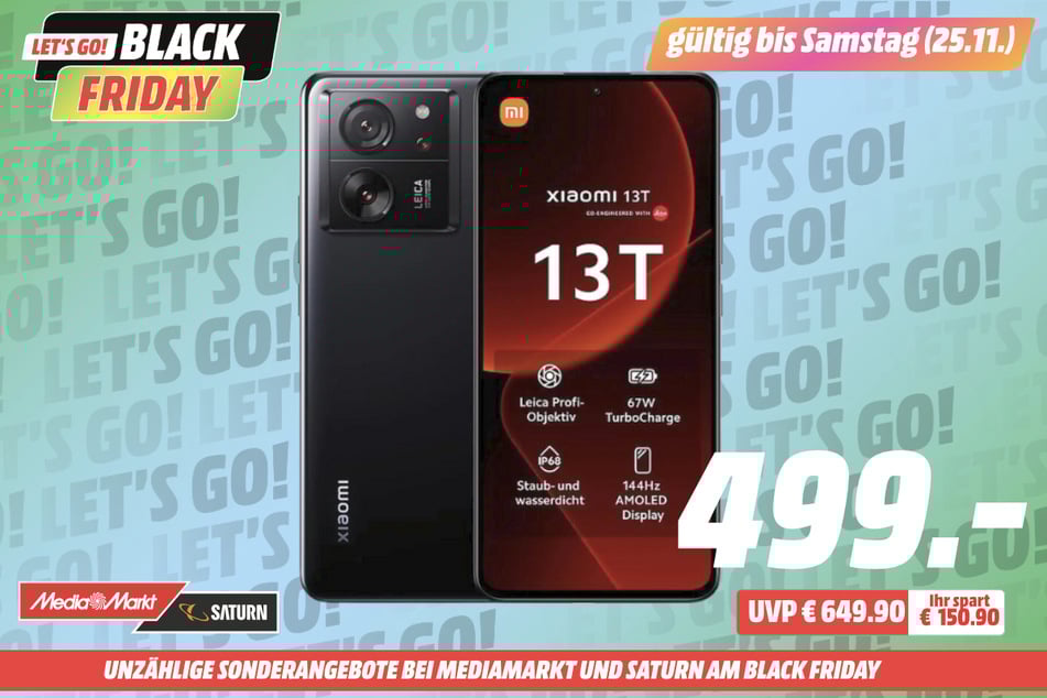 Xiaomi 13T
für 499 statt 649,90 Euro.
