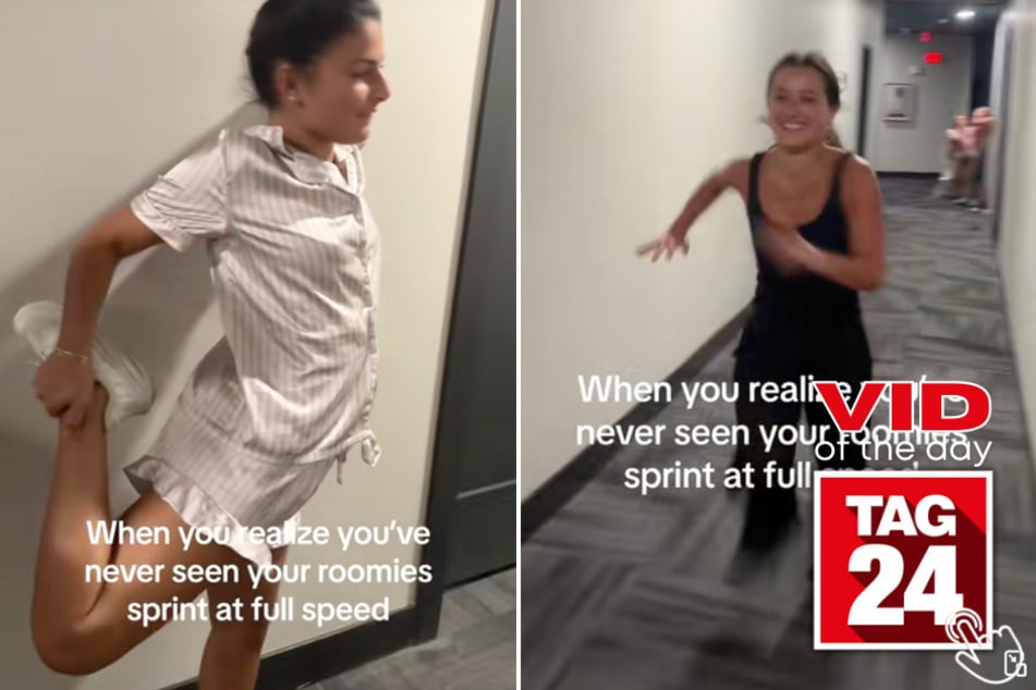 Today's Viral Video of the Day features a group of roommates who suddenly realized they had never seen each other sprint at full speed before.