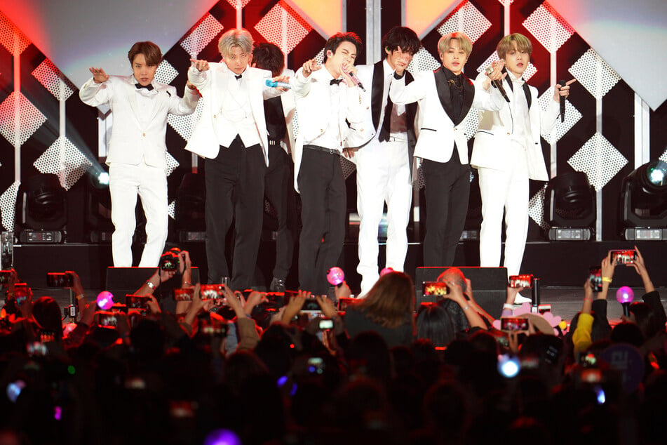 BTS performs at the KIIS FM's iHeartRadio Jingle Ball in Los Angeles, California, December 2019.