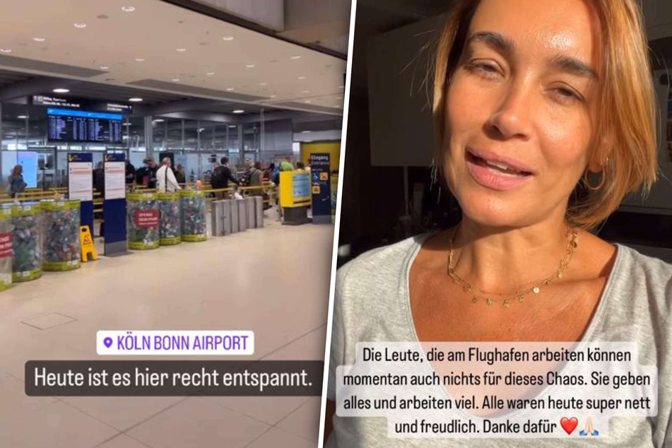 Jana Ina Zarrella (45) bedankte sich beim Flughafen-Personal.