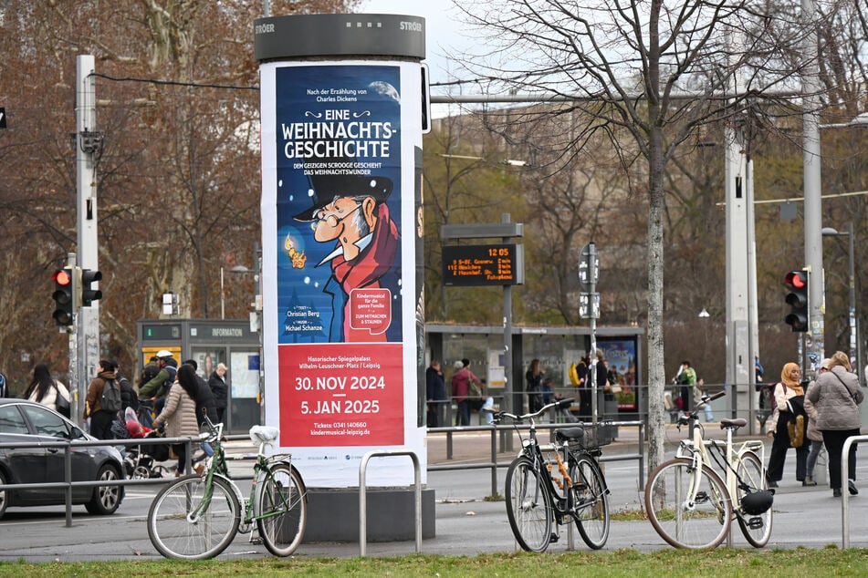 Ströer betreibt u. a. solche Litfaßsäulen in Leipzig.