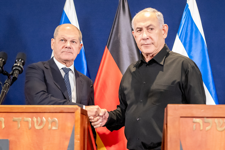 Israels Ministerpräsident Benjamin Netanjahu (74, r.) traf Bundeskanzler Olaf Scholz (65, SPD) im Oktober 2023 persönlich.