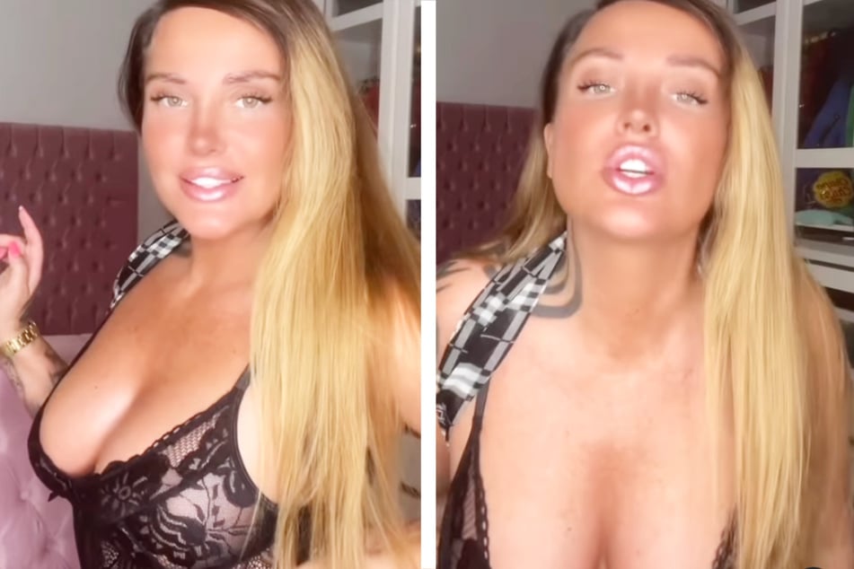 Rotlicht-Rapperin Schwesta Ewa (38) zeigt sich in einem Instagram-Video mit weit ausgeschnittenem Dekolleté.