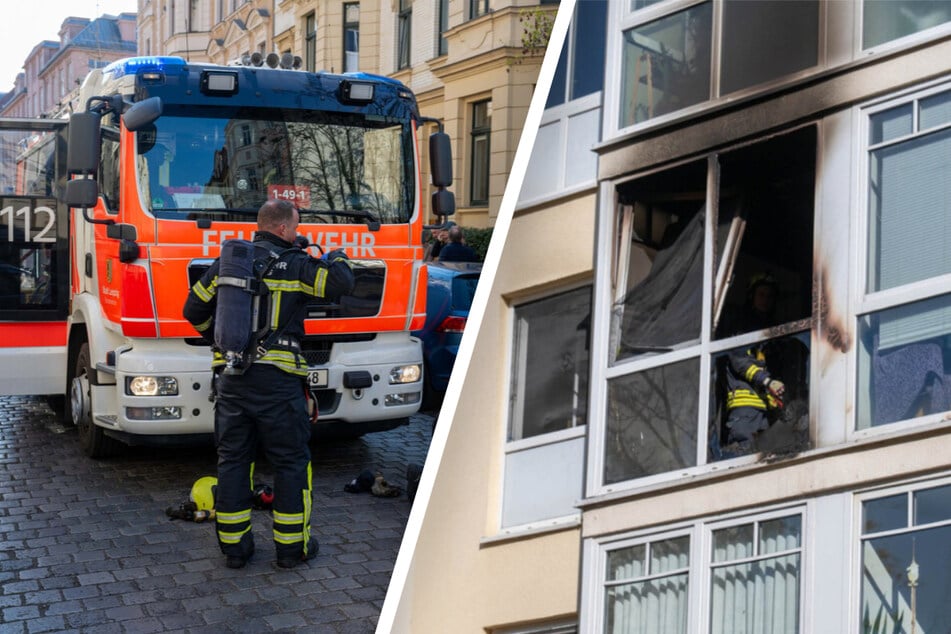 Leipzig: Wohnung im Leipziger Osten in Flammen: Mieter verletzt im Krankenhaus