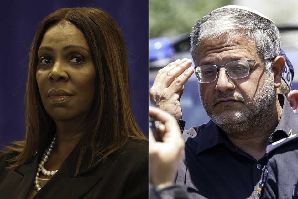 A new letter urges New York Attorney General Letitia James (l.) to initiate an investigation into Israeli Minister of National Security Itamar Ben-Gvir (r.).