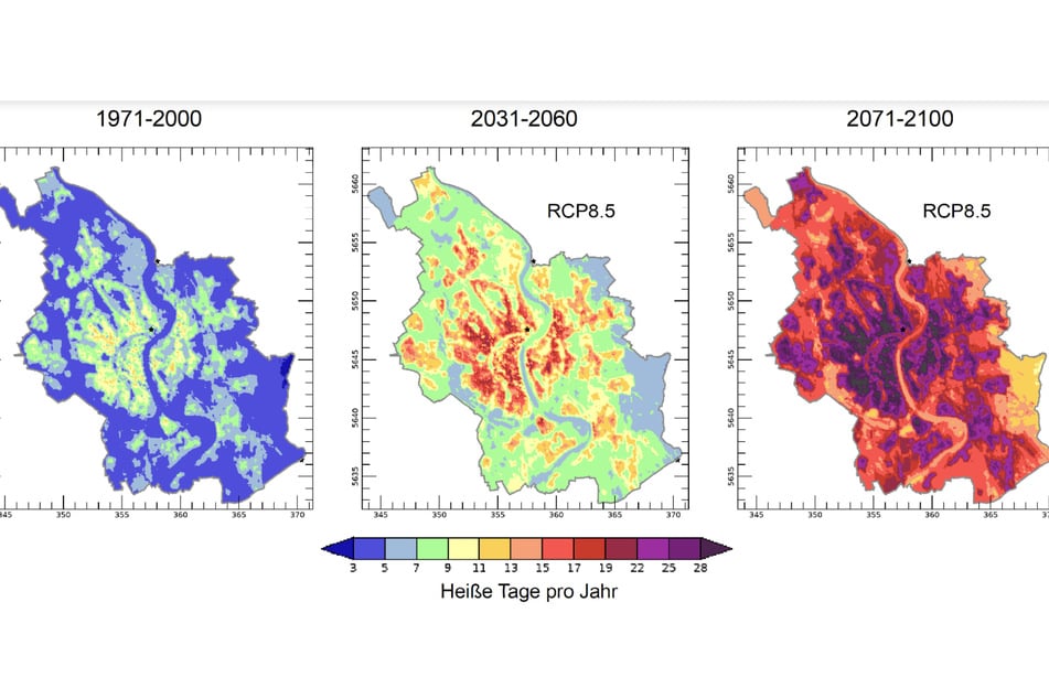 Mehr als 20 heiße Sommertage und tropische Nächte pro Jahr könnten schon in den kommenden Jahren auf die Kölner Innenstadt zukommen.