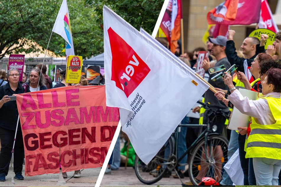 Gegen Kürzungen und Neonazis: Proteste vor und hinterm Chemnitzer Rathaus