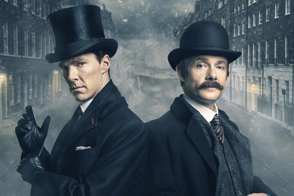 Benedict Cumberbatch (46, l.) und Martin Freeman (51) ermitteln als Sherlock Holmes und Dr. John Watson.
