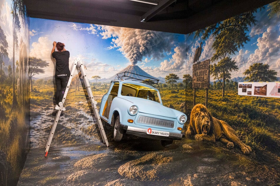 Letzte Handgriffe an der Trabi-Safari-Station.
