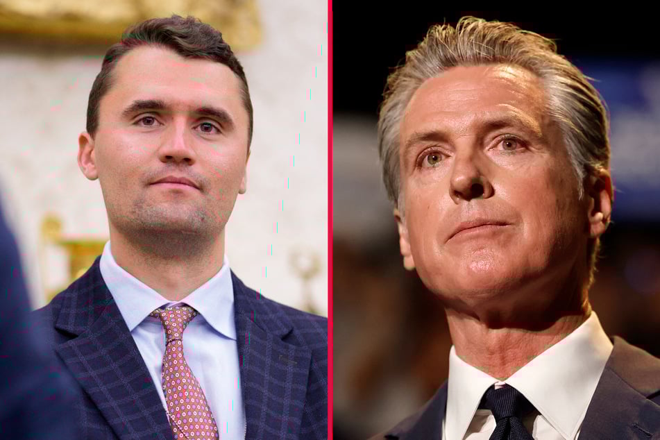 Californian Governor Gavin Newsom (r.) was among several prominent Democrats to publically condemn the deadly shooting of Charlie Kirk.