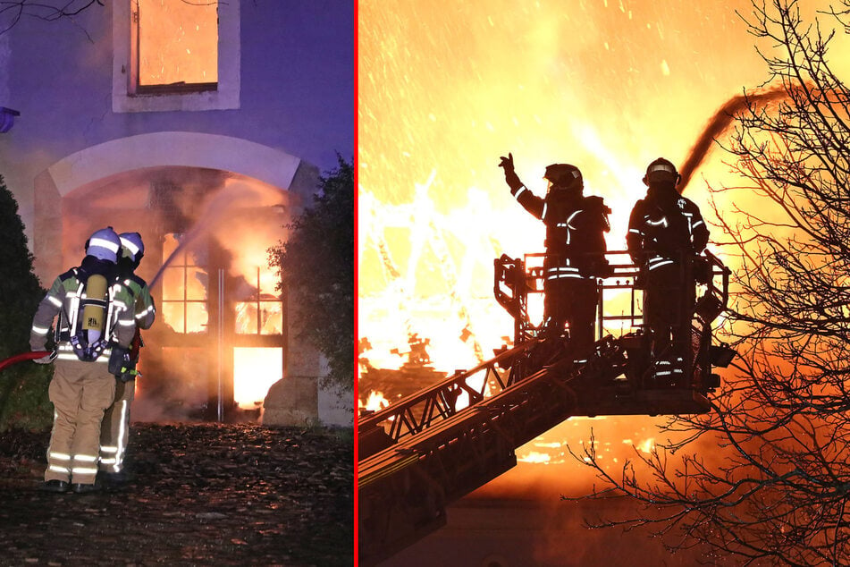 Die Kameraden der Feuerwehr sind seit den frühen Morgenstunden im Einsatz.