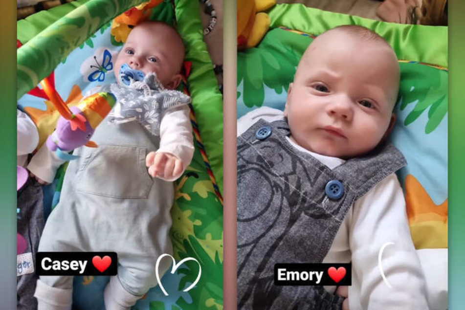 Sarafina Wollnys (26) Babys Casey und Emory sind kräftig am Wachsen. (Fotomontage)