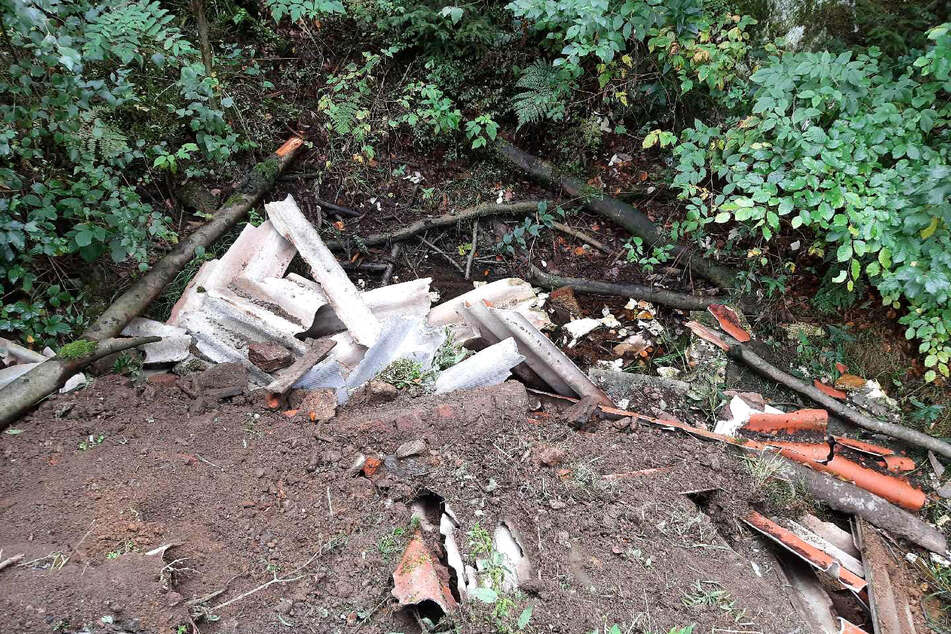 Umweltsünder entsorgten ihren Müll in einem Waldstück bei Stollberg. Nun sucht die Polizei nach den Tätern.