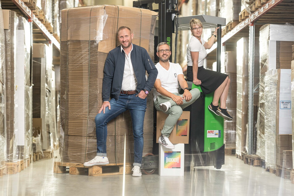Geschäftsführer Michael Arndt (46, l.), Marketingleiter André Sauermann (38) und Einkaufsleiterin Nicole Mittenzwei (38).