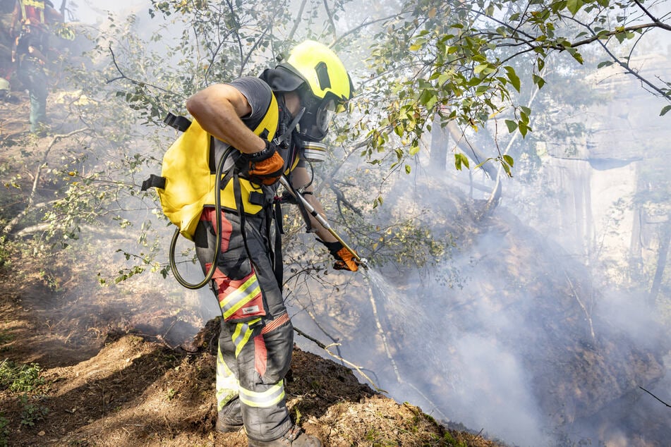 Über einhundert Einsatzkräfte der umliegenden Feuerwehren waren mit der Brandbekämpfung beschäftigt.