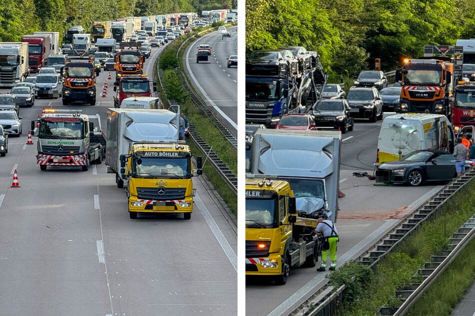 Unfall A5: Unfall auf A5: Mindestens ein Verletzter, längere Staus bis in den Abend