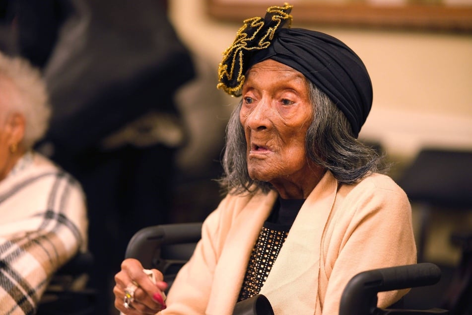 Tulsa Race Massacre survivor Lessie Benningfield Randle is pictured during a House General Government Committee meeting at the Oklahoma State Capitol on October 5, 2023.