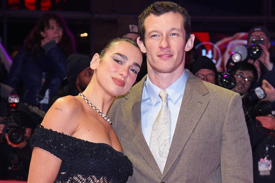 Dua Lipa (l.) touched on the reality of going long-distance with her fiancé, Callum Turner, on her newsletter, Service 95.