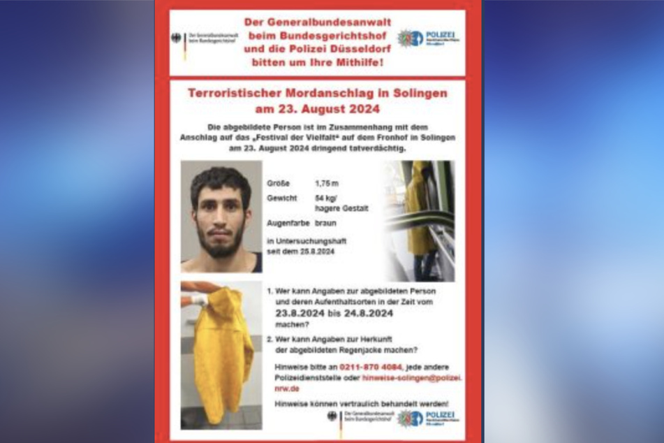 Die Polizei interessiert sich vor allem für die Zeit vor und nach dem Attentat und fragt, wer zu diesen Zeitpunkten den später festgenommenen Täter gesehen hat. Außerdem suchen die Ermittler nach der Herkunft der abgebildeten gelben Regenjacke.