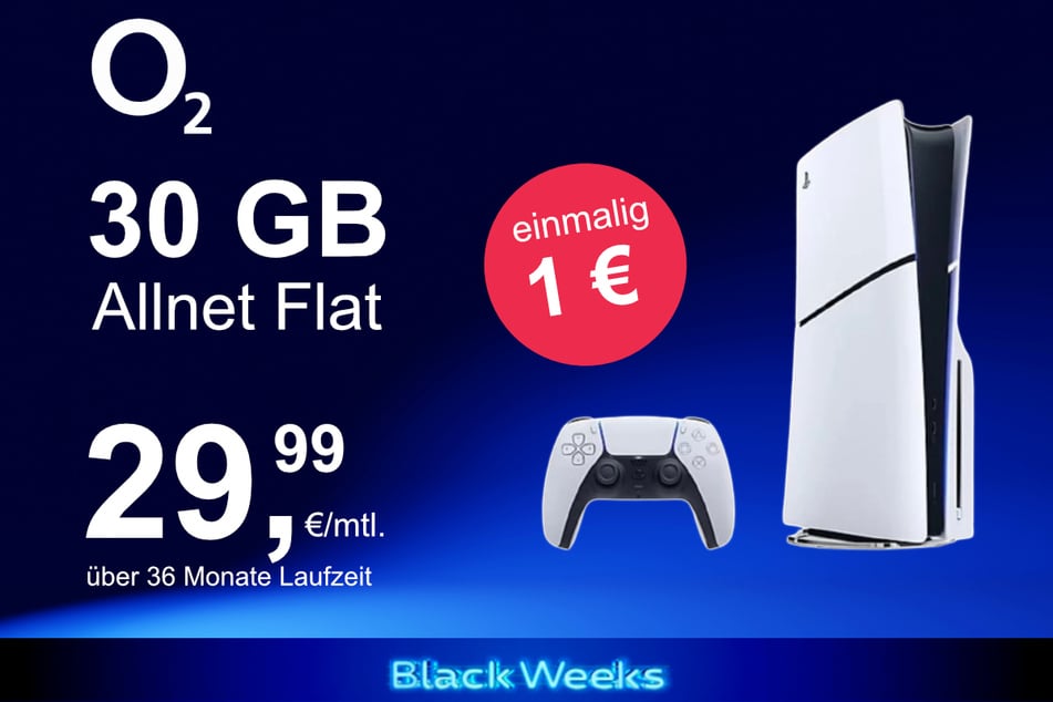 Die PS5 Slim Digital Edition im o2 Mobile M inkl. 30 GB+ für einmalig nur 1 Euro.