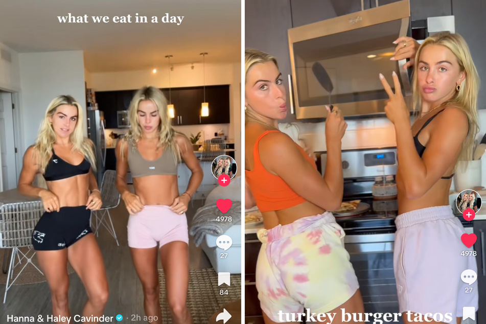 Haley and Hanna Cavinder reveal their "full day of eating" in their latest viral TikTok.