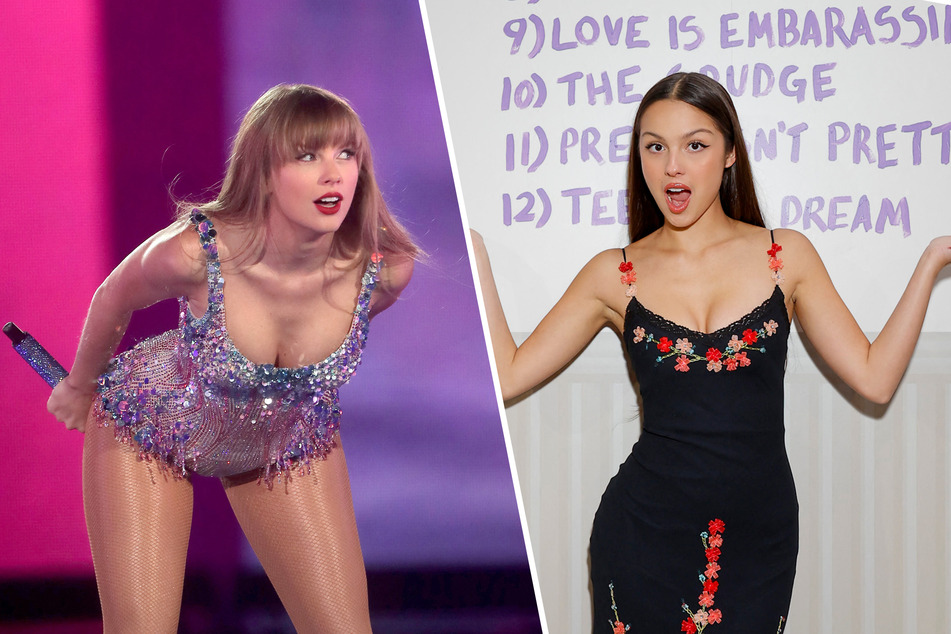 Fans have theorized that Olivia Rodrigo (r) referenced her rumored falling out with Taylor Swift in her new track, the grudge.