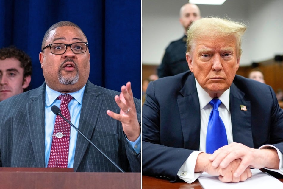 Attorney Alvin Bragg (l.) recently suggested sentencing for Donald Trump's (r.) hush money trial be delayed until after the president-elect's upcoming term.