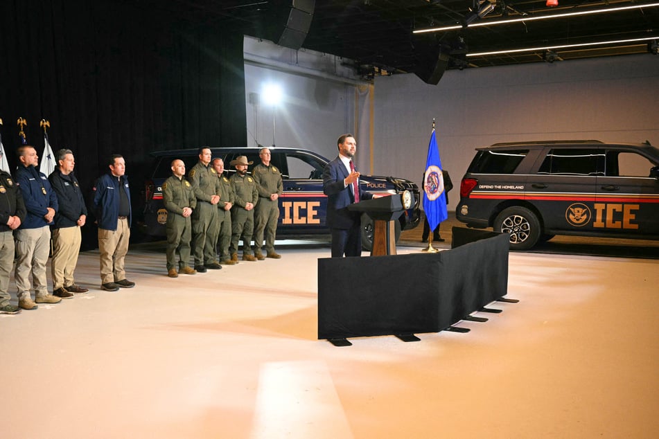 Vice President JD Vance speaks at Royalston Square in Minneapolis, Minnesota, on January 22, 2026.