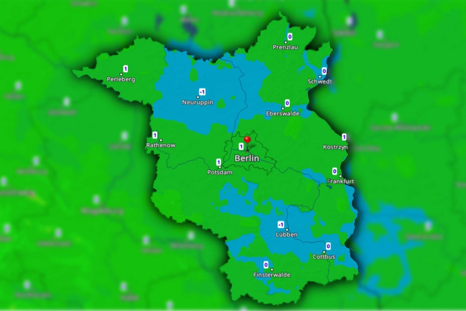 Des Nachts fallen die Temperaturwerte in der Region gebietsweise unter den Gefrierpunkt.