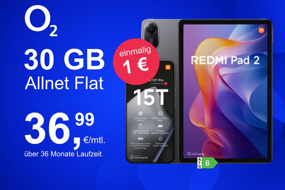 Das Xiaomi 15T Pro + Redmi Pad2 im o2 Mobile M für einmalig 1 Euro.